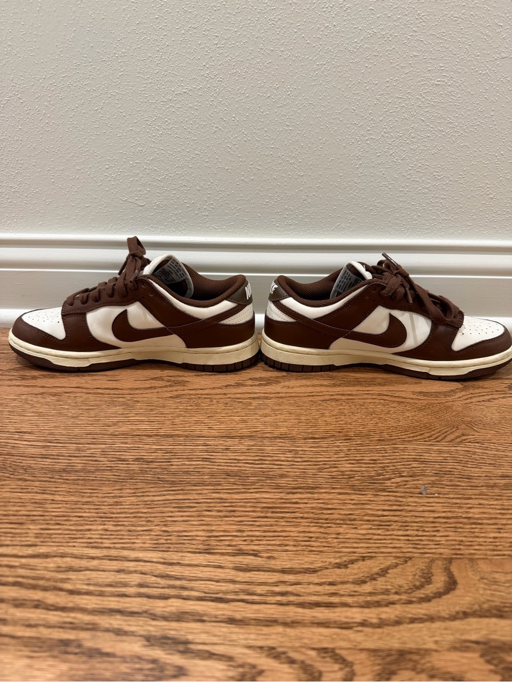 Nike Dunk Low White and Brown Leather Sneakers - Picture 3 of 4